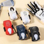 Personalized Comic Style Avatar Golf Ball Tee Holder PU Leather Pouch with Name Sports Accessory Club Training Gift for Golf Players