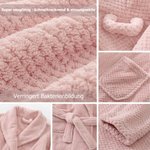 Personalisierter Flauschiger Cartoon Motiv Stickerei Kinderbademantel aus Fleece mit Namen Geburtstag Geschenk für Jungen Mädchen Kinder