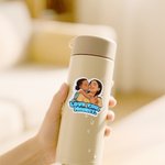 Personalized Rendering Cartoon Art Style Photo Waterproof Label Stickers with Text Gathering Party Birthday Christmas Gift for Family Friends