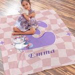 Henkilökohtainen hevonen fantasia yksisarvinen söpö eläin pehmeä heittää peitto nimi ja alkuperäiset syntymäpäivä joululahja pojille tytöille