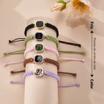 Pulsera trenzada ajustable personalizada con foto oculta efecto térmico y texto grabado regalo de cumpleaños o aniversario para amigos o pareja