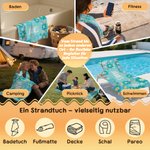Personalisiertes Strandtuch im Sonnige-Blumen-Design mit Namen Sommer Urlaub Strandparty Geburtstag Geschenk für Kinder Damen