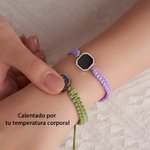 Pulsera trenzada ajustable personalizada con foto oculta efecto térmico y texto grabado regalo de cumpleaños o aniversario para amigos o pareja