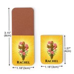 Personligt kors och födelseblomma PU-läder Magnetiskt bokmärkesklämma med namn Födelsedag Dopgåva för kristna bokmalar