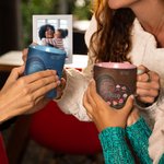 Personalized Vintage Heart Birth Flower 11 oz Ceramic Mug with 1-12 Names and Title Birthday Christmas Gift for Mom Grandma