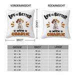 Personalisierter Kissenbezug im Cartoon-Hund-Design mit Namen und liebeserklärung Wohndeko Geburtstag Jahrestag Geschenk für Tierhalter Hundeliebhaber