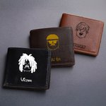 Personalized Comic Style Character Foldable PU Leather Wallet with Name Anniversary Birthday Christmas Gift for Man