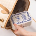 Personalized Toile De Jouy Birth Flower Bible Chapter Name PU Leather Jewelry Box Birthday Christmas Gift for Christians Women