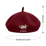 Henkilökohtainen Floral kirjailtu Beret nimi syntymäpäivä vuosipäivä lahja naisille
