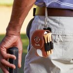 Personalized Comic Style Avatar Golf Ball Tee Holder PU Leather Pouch with Name Sports Accessory Club Training Gift for Golf Players