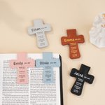 Henkilökohtainen Inspiroiva Raamatun säkeet Cross PU Nahka Magneettinen kirjanmerkki Clip Ensimmäinen ehtoollinen Kaste Takaisin kouluun Lahja kristityille Kirjanmyyjille