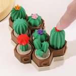 Gepersonaliseerd 3D geprint Mini Cactus Clicky Fidget Speelgoed met initiaal Stress Hulpmiddel Bureau Metgezel Verjaardagscadeau voor plantenliefhebbers ADHD Volwassenen