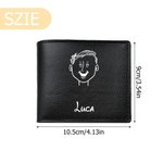 Personalized Comic Style Character Foldable PU Leather Wallet with Name Anniversary Birthday Christmas Gift for Man