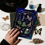 Personalized Gothic Starry Sky Herbal A5 Spiral Notebook with Name Daily Use Halloween Gift for Book Lovers Goth Herbal Enthusiasts