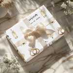 Personalized Mr & Mrs Waterproof Wrapping Paper with Family Name and Date Bridal Shower Wedding Anniversary Gift for Couple Bride Bridegroom