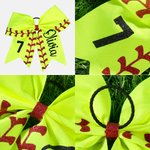 Personalized Softball Bow Sport Hair Accessories with Initial and Name Game Day Birthday Gift for Softball Players
