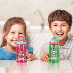 Borraccia da 475 ml personalizzabile con animali e nome con cannuccia e manico accessorio portatile regalo per ragazzi