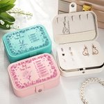Personalized Toile De Jouy Birth Flower Bible Chapter Name PU Leather Jewelry Box Birthday Christmas Gift for Christians Women