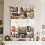 Personalized 12 Photos Collage Super Soft Blanket with Text Christmas Thanksgiving Day Gift for Family Friend
