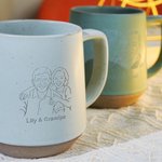 Henkilökohtainen kaiverrettu Line Art Photo Portrait 11.8 oz Keraaminen kahvimuki Päivittäinen käyttö Joulu Syntymäpäivälahja perheelle Ystäville