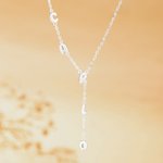 Personalized Bubble Letter Y Lariat Necklace with Name Dainty Jewelry Anniversary Birthday Gift for Women