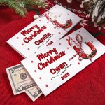 Personalized Santa Claus Initial Card Wallet with Name and Envelope Christmas Party Gift for Family Friend