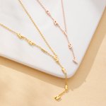 Personalized Bubble Letter Y Lariat Necklace with Name Dainty Jewelry Anniversary Birthday Gift for Women