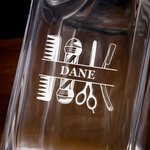 Personalisierte Haartrockner Schere Whiskey Dekanter Gläser mit Namen und hölzerne Aufbewahrungsbox Bar Accessoire Geburtstagsgeschenk für Whiskey-Liebhaber