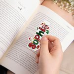 Personlig jultomten älgdesign Magnetiskt bokmärkesklämma med namn Julklapp till bokälskande vän