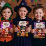 Personalized Funny Halloween Costume 3D Cartoon Character A5 Spiral Notebook with Name Title and 120 Lined Pages Halloween Gift for Kids Family