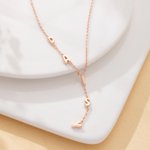 Personalized Bubble Letter Y Lariat Necklace with Name Dainty Jewelry Anniversary Birthday Gift for Women