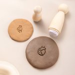 Personalized Clay Pottery Stamp with Text and Wood Round Handle Birthday Pottery Making Gift for Handicraft Lovers Pottery Makers