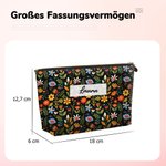 Personalisierte Folklore-Design Blumen Kosmetiktasche mit Namen Reisezubehör Geburtstag Jahrestag Geschenk für Damen Freunde