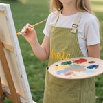 Personalized Stripe Adjustable Apron with Name and Pocket Barbeque Party Birthday Gift for Cooking Lover Family Friend