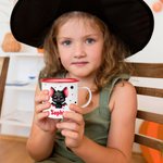 Personalised Cute Cartoon Bat Star 12 oz Multicoloured Rim Enamel Mug with Name Daily Use Halloween Gift for Boys Girls