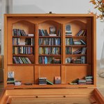 Personalised Anxiety Relief Wooden Miniature Bookshelf with Text and Mini Books Home Library Decor Birthday Gift for Book Lovers