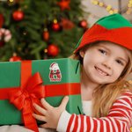 Personalized Santa Claus Christmas Initial Waterproof Stickers Labels with Name Christmas Decor Party Favors for Family Kids