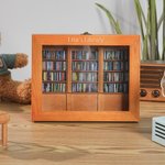 Personalised Anxiety Relief Wooden Miniature Bookshelf with Text and Mini Books Home Library Decor Birthday Gift for Book Lovers