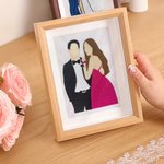 Personalized Embroidered Art Painting Photo Frame Bedroom Decor Wedding Anniversary Gift for Couple