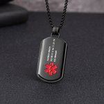 Personlig identifiering Medicinsk varningssymbol ID-tagg halsband med graverade texter Nödsituation Överlevnad Födelsedagspresent för vänner familj