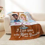 Personalisierte Festliche Cartoon-Figur Kuscheldecke mit Namen und Katze Haus Deko Weihnachtsgeschenk für Paare