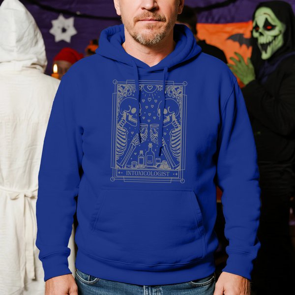 Personlig Tarot Skull T-shirt Hoodie med text Halloween Party Present till familj och vänner