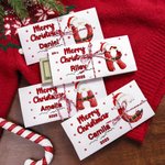 Personalized Santa Claus Initial Card Wallet with Name and Envelope Christmas Party Gift for Family Friend