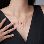 Personalisierte 1-8 Birthstone & Name Hanging Anhänger Familie Halskette Geburtstag Jahrestag Weihnachten Geschenk für Frauen Oma Mom