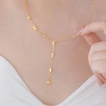 Personalized Bubble Letter Y Lariat Necklace with Name Dainty Jewelry Anniversary Birthday Gift for Women