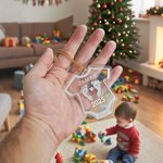 Personalized Baby Bodysuit Pregnancy Announcement Ornament with Text and Year Christmas Tree Home Decor Birthday Gift for New Parents