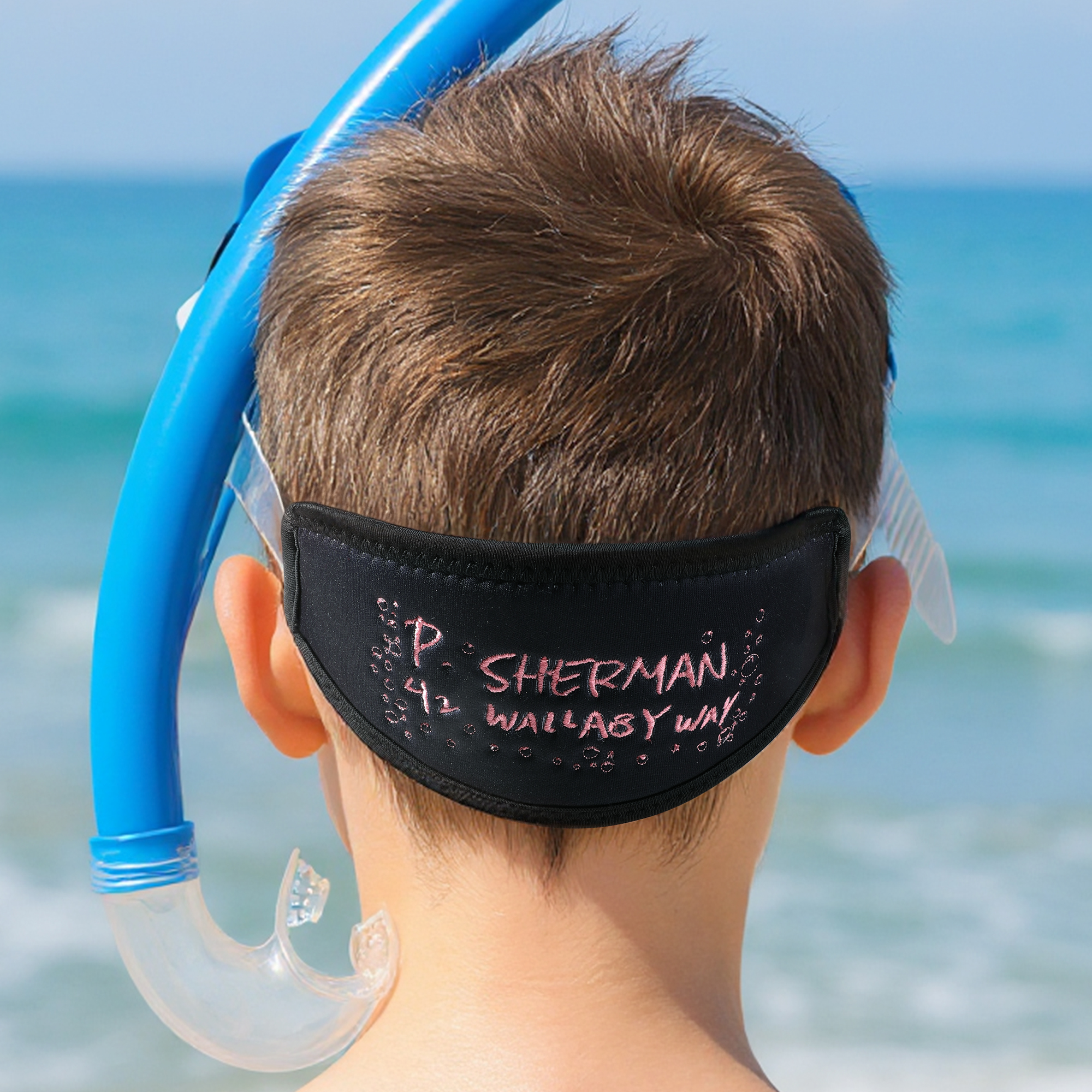 Sangle de masque de plongée multicolore avec texte brodé Accessoires de plongée Cadeau d'anniversaire pour passionné de plongée