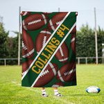Personalized Football Multicolor Soft Throw Blanket with Text Birthday Game Day Team Gift for Football Lovers Players