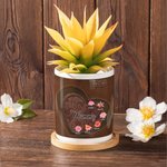 Personalized Vintage Heart Birth Flower Ceramic Plant Pot with 1-12 Names and Title Home Decor Christmas Gift for Mom Grandma