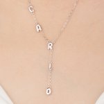 Personalized Bubble Letter Y Lariat Necklace with Name Dainty Jewelry Anniversary Birthday Gift for Women